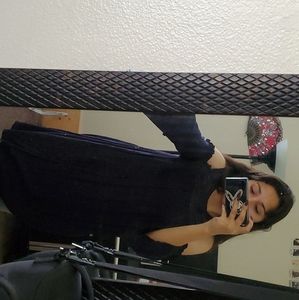 Navy blue, no shoulder dress